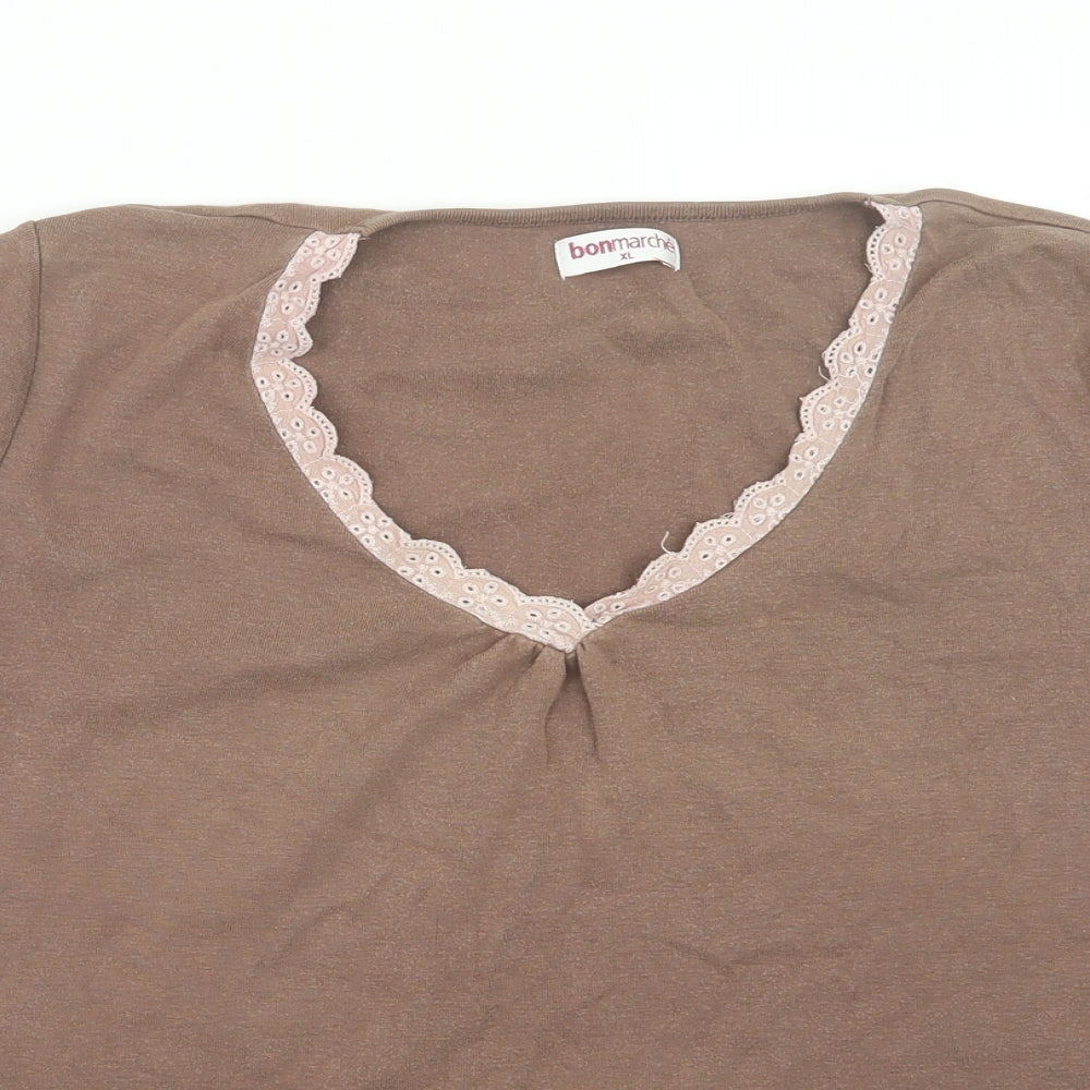 Bonmarché Womens Brown   Basic T-Shirt Size XL