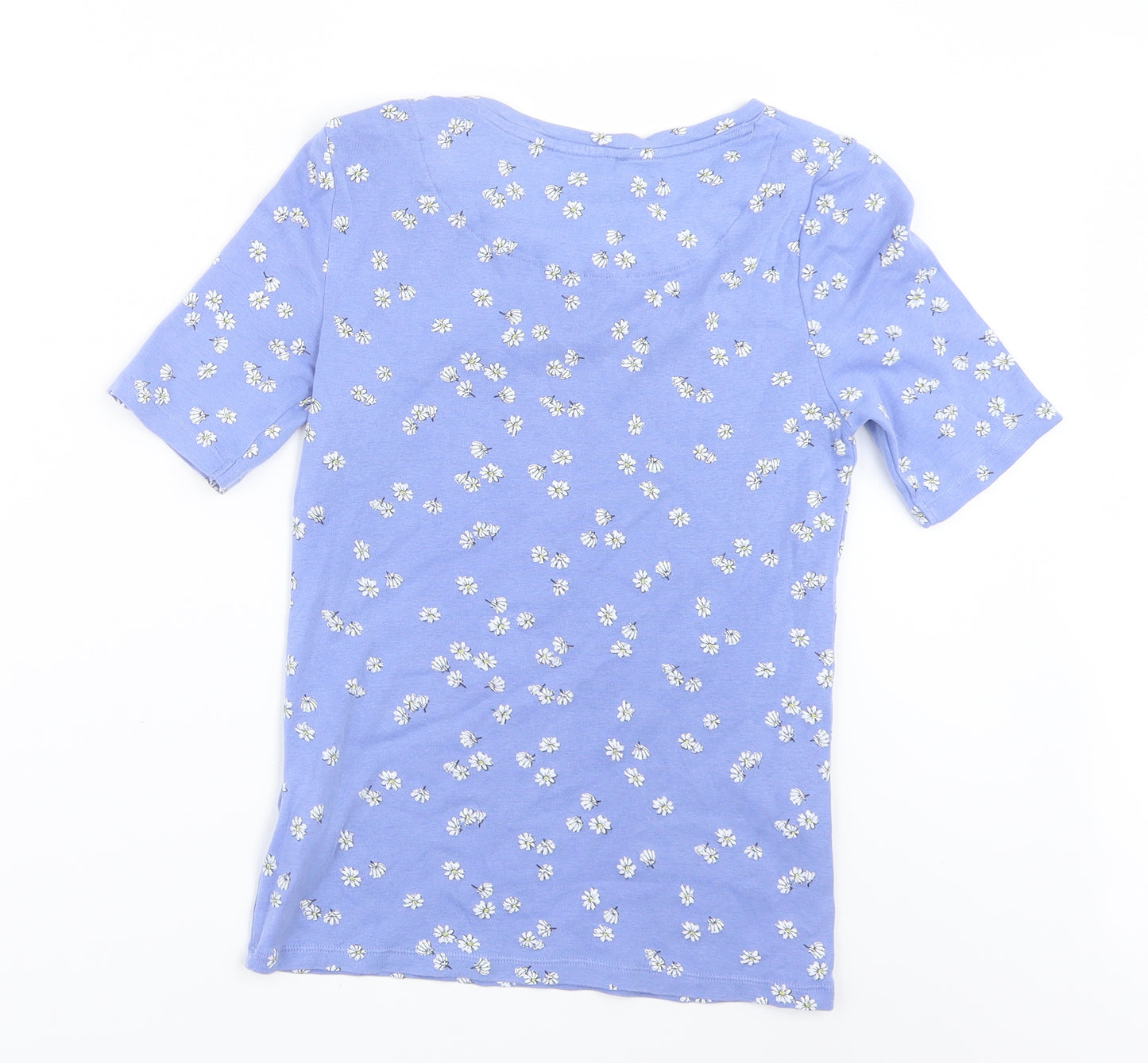 Marks and Spencer Womens Blue Floral  Basic T-Shirt Size 8