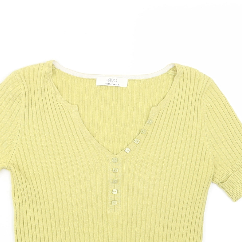 Marks and Spencer Womens Green   Basic T-Shirt Size 8