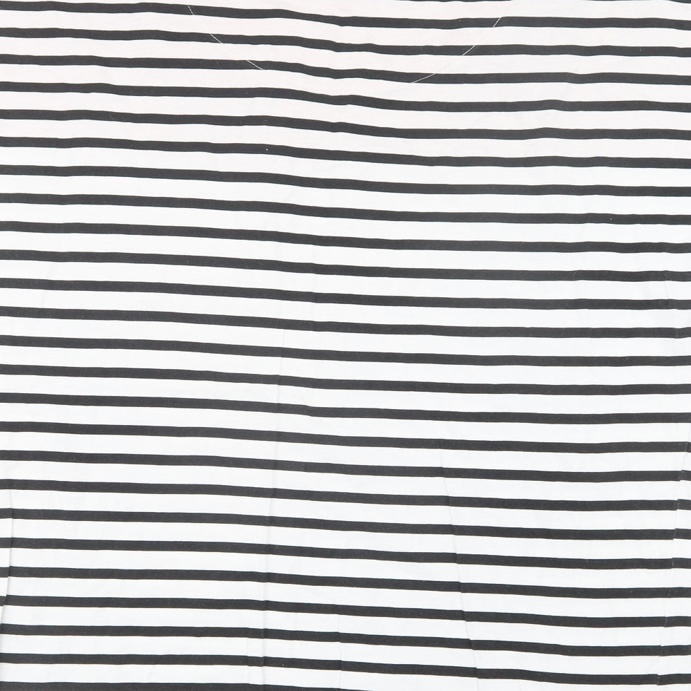 Capsule Womens Black Striped  Basic T-Shirt Size 16