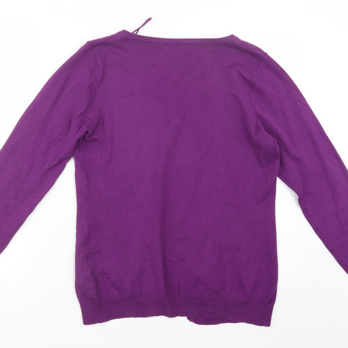 Yessica Womens Purple  Knit Cardigan Jumper Size M