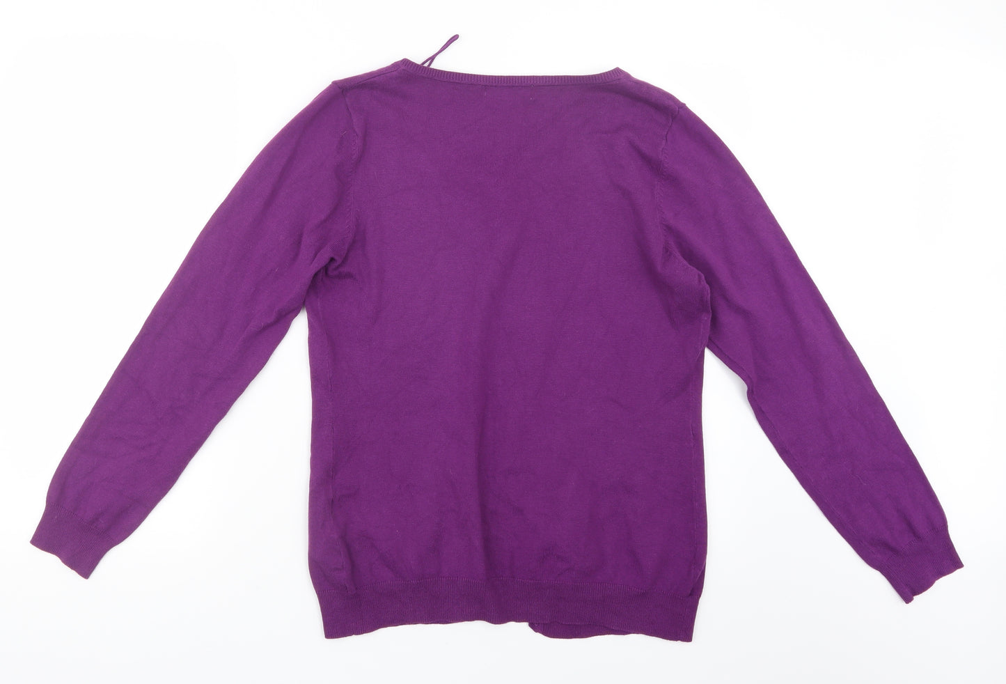 Yessica Womens Purple  Knit Cardigan Jumper Size M