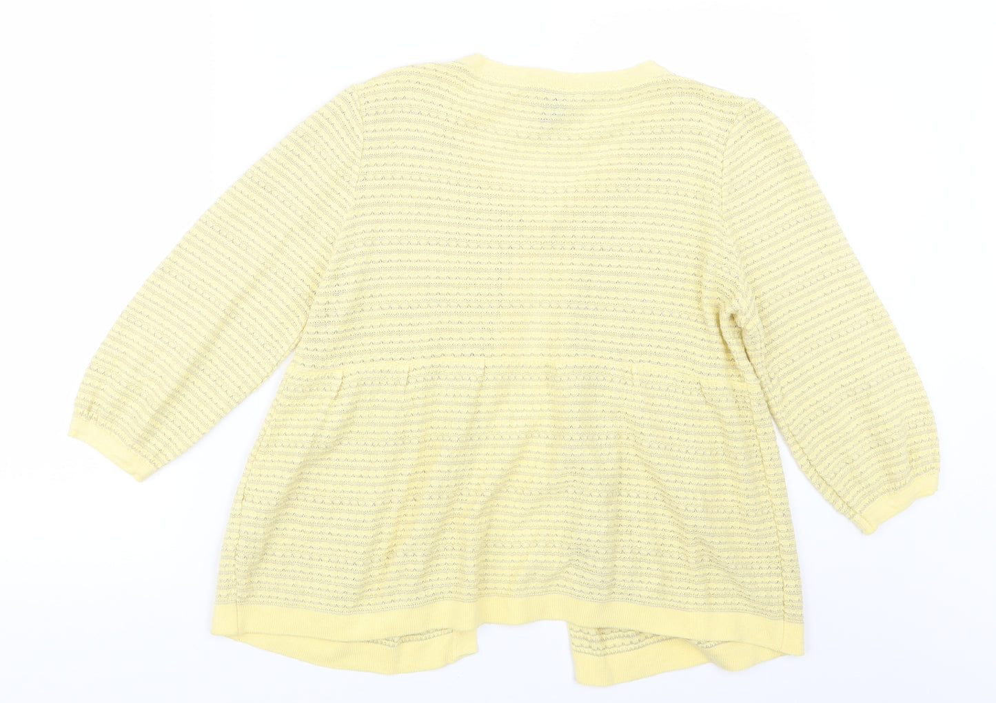 Topshop Womens Yellow  Knit Cardigan Jumper Size 12