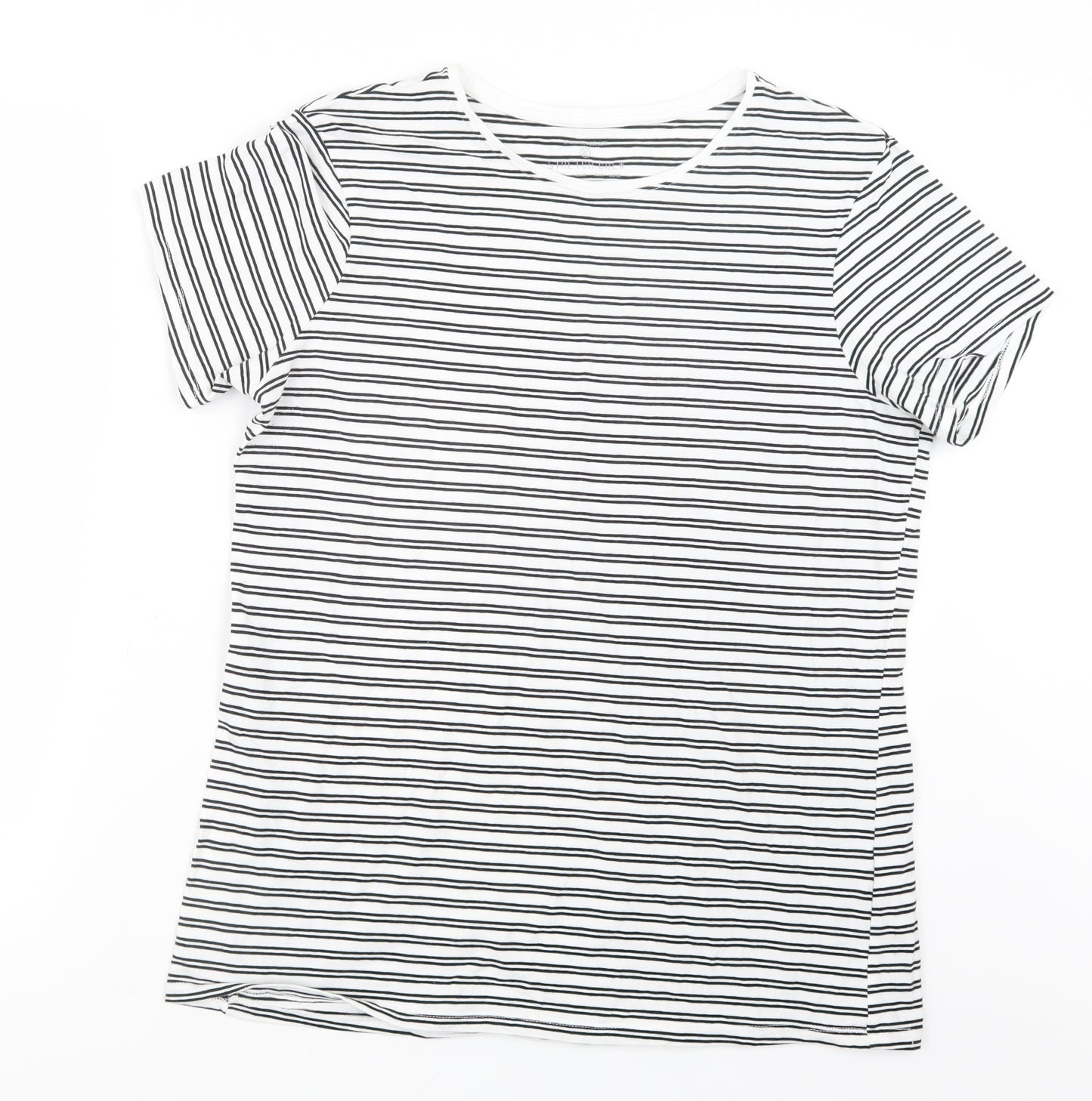 Primark Womens Black Striped  Basic T-Shirt Size 18