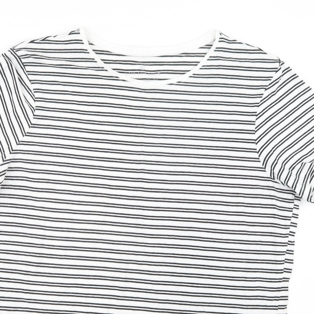 Primark Womens Black Striped  Basic T-Shirt Size 18