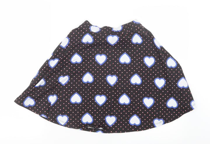 ASOS Womens Black Geometric  A-Line Skirt Size 8