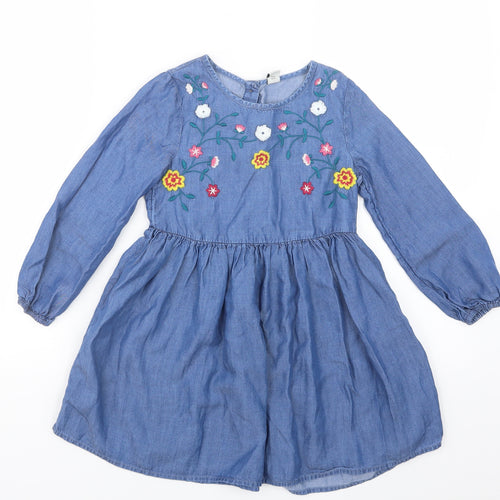 TU Girls Blue   Shirt Dress  Size 7 Years