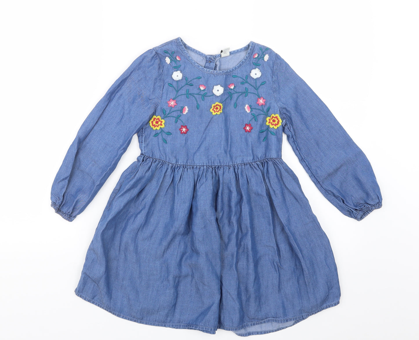 TU Girls Blue   Shirt Dress  Size 7 Years