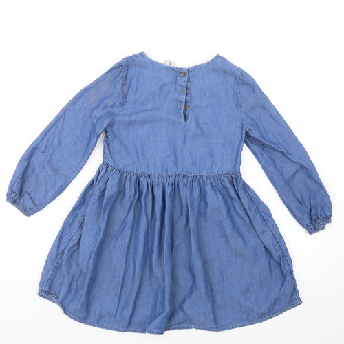 TU Girls Blue   Shirt Dress  Size 7 Years