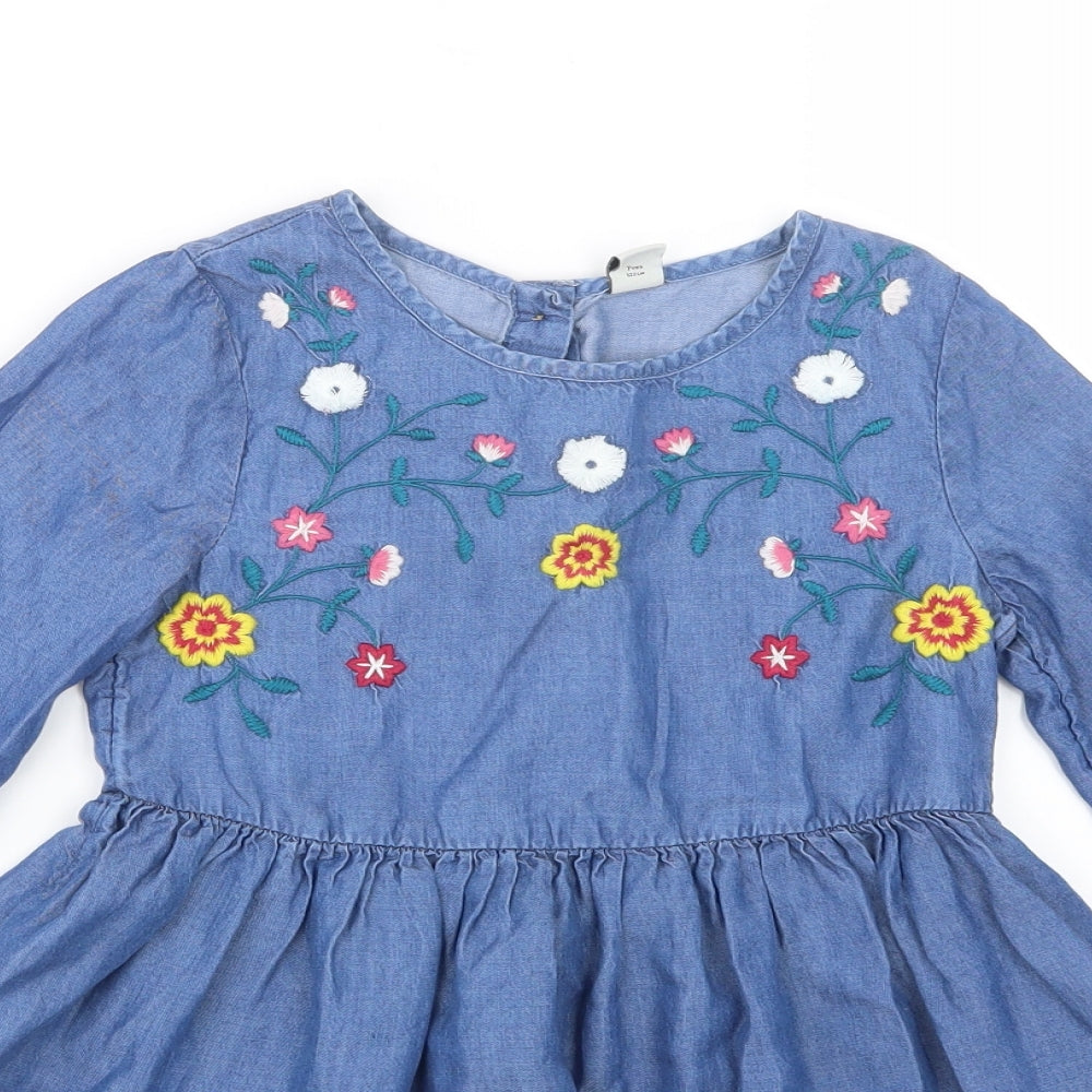 TU Girls Blue   Shirt Dress  Size 7 Years