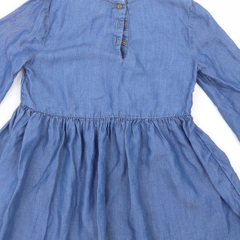 TU Girls Blue   Shirt Dress  Size 7 Years
