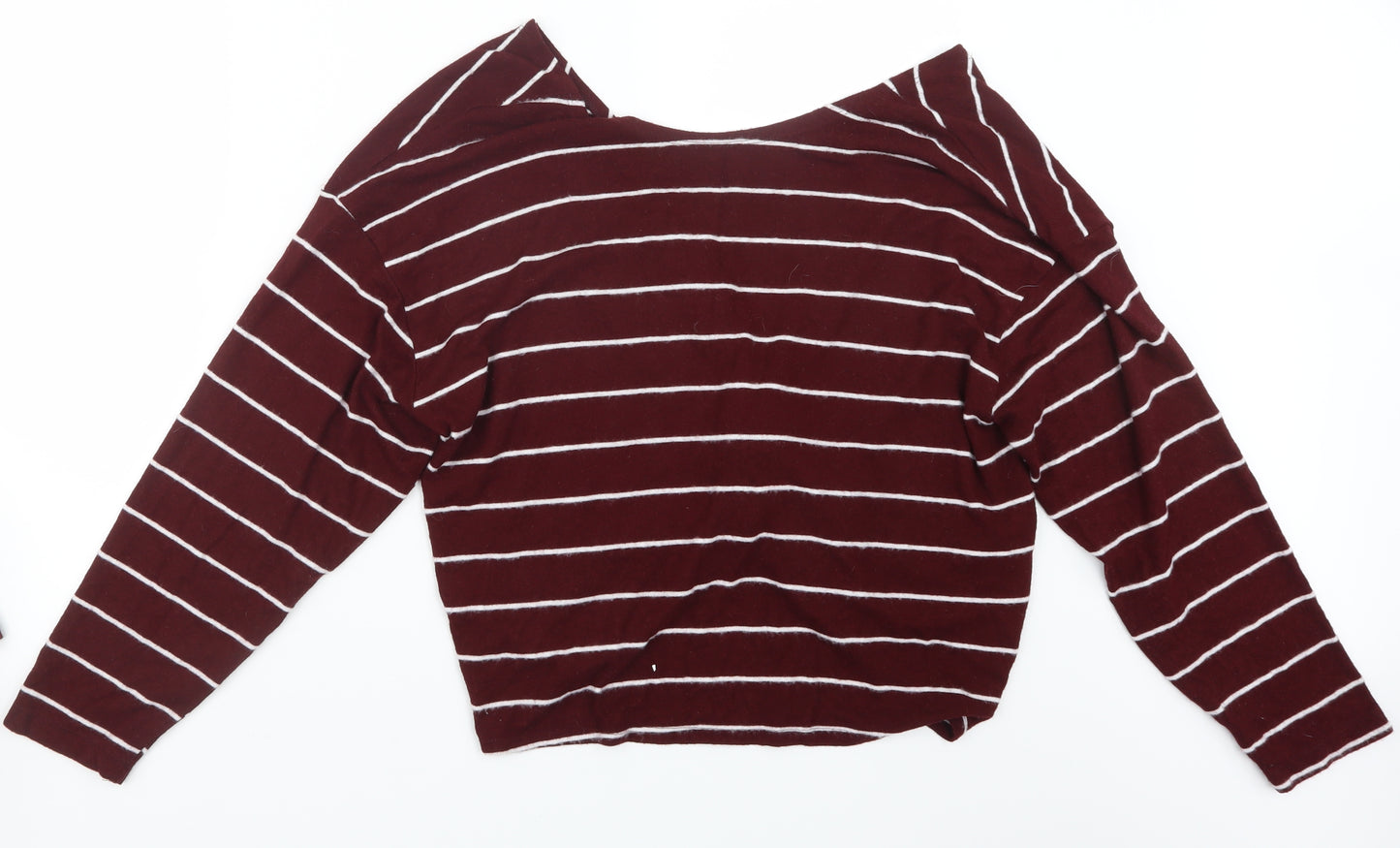 Bershka Womens Red Striped  Pullover Jumper Size L