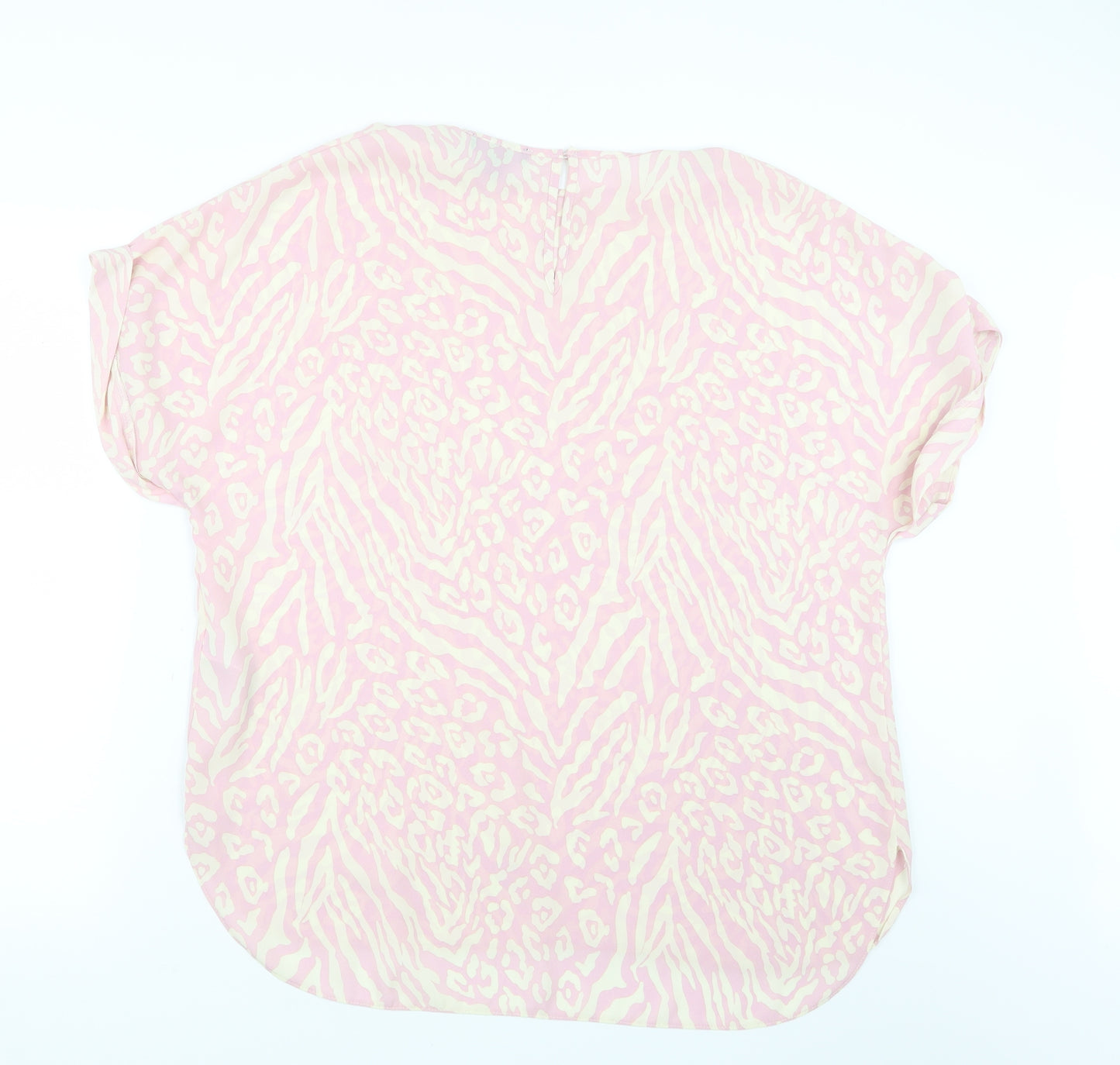 New Look Womens Pink Geometric  Basic Blouse Size 16