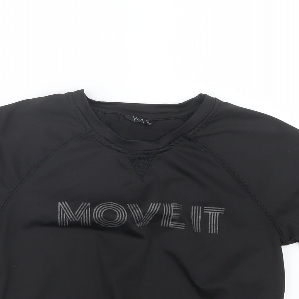 M&Co Girls Black   Basic T-Shirt Size 9-10 Years