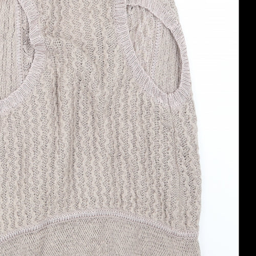 Miss Selfridge Womens Beige  Knit Cardigan Jumper Size 8