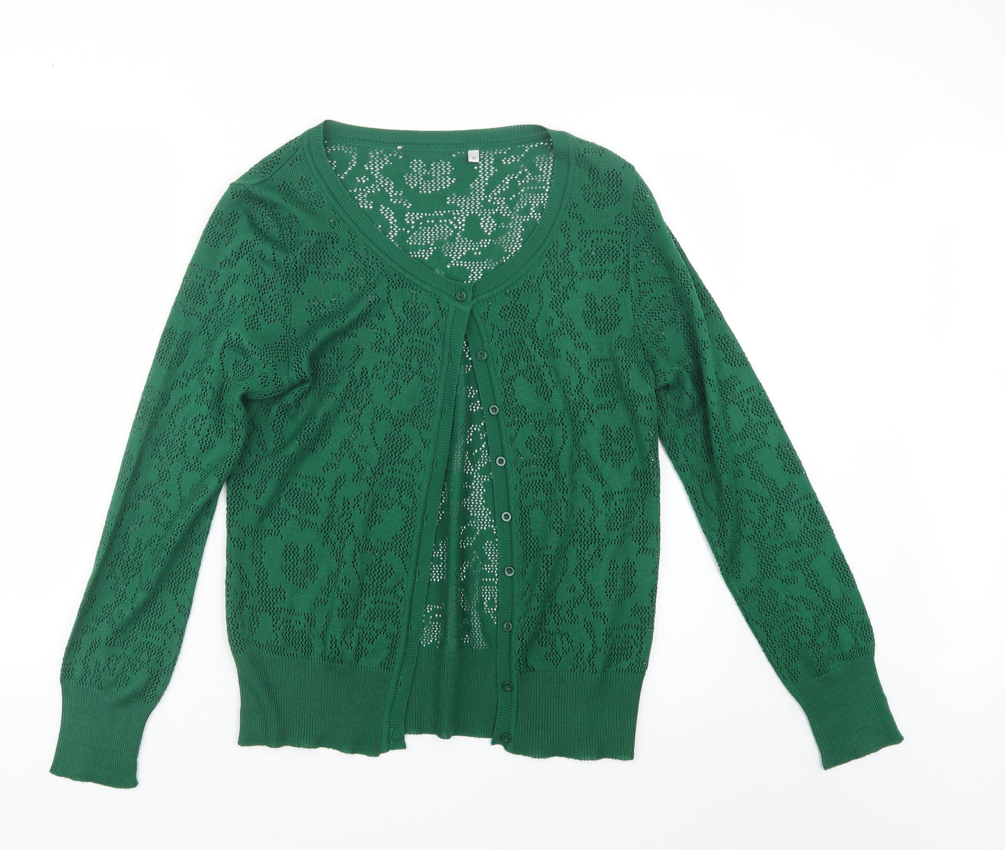 Preworn Womens Green  Knit Cardigan Jumper Size M