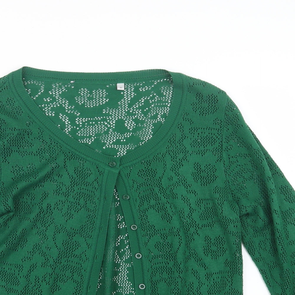 Preworn Womens Green  Knit Cardigan Jumper Size M