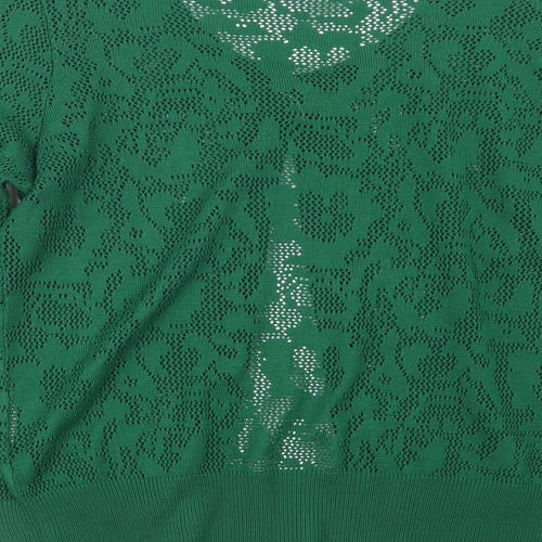 Preworn Womens Green  Knit Cardigan Jumper Size M