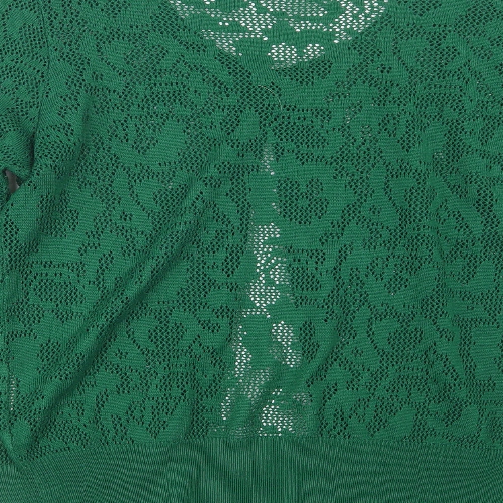Preworn Womens Green  Knit Cardigan Jumper Size M
