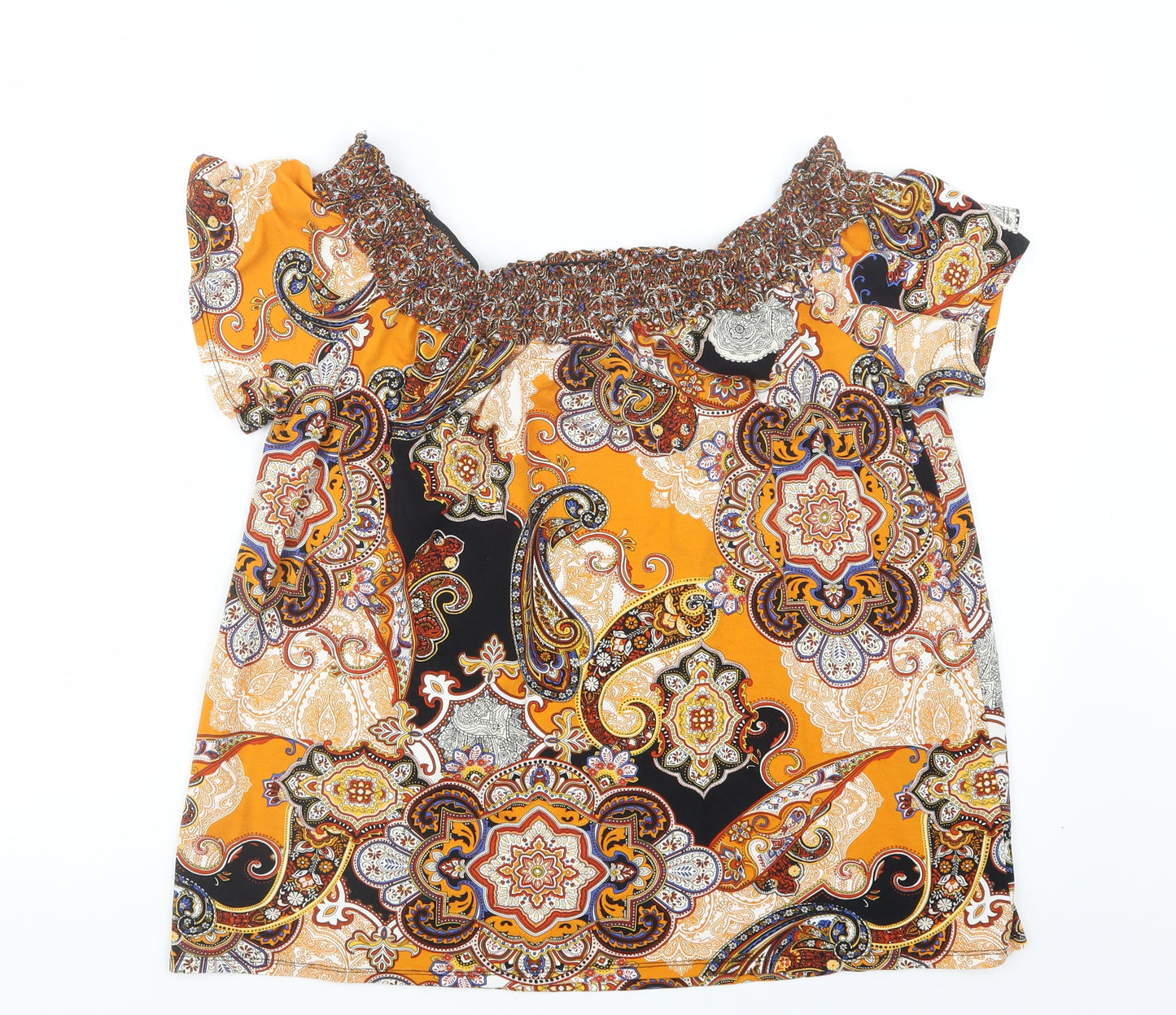 Dorothy Perkins Womens Orange Geometric  Basic Blouse Size 16