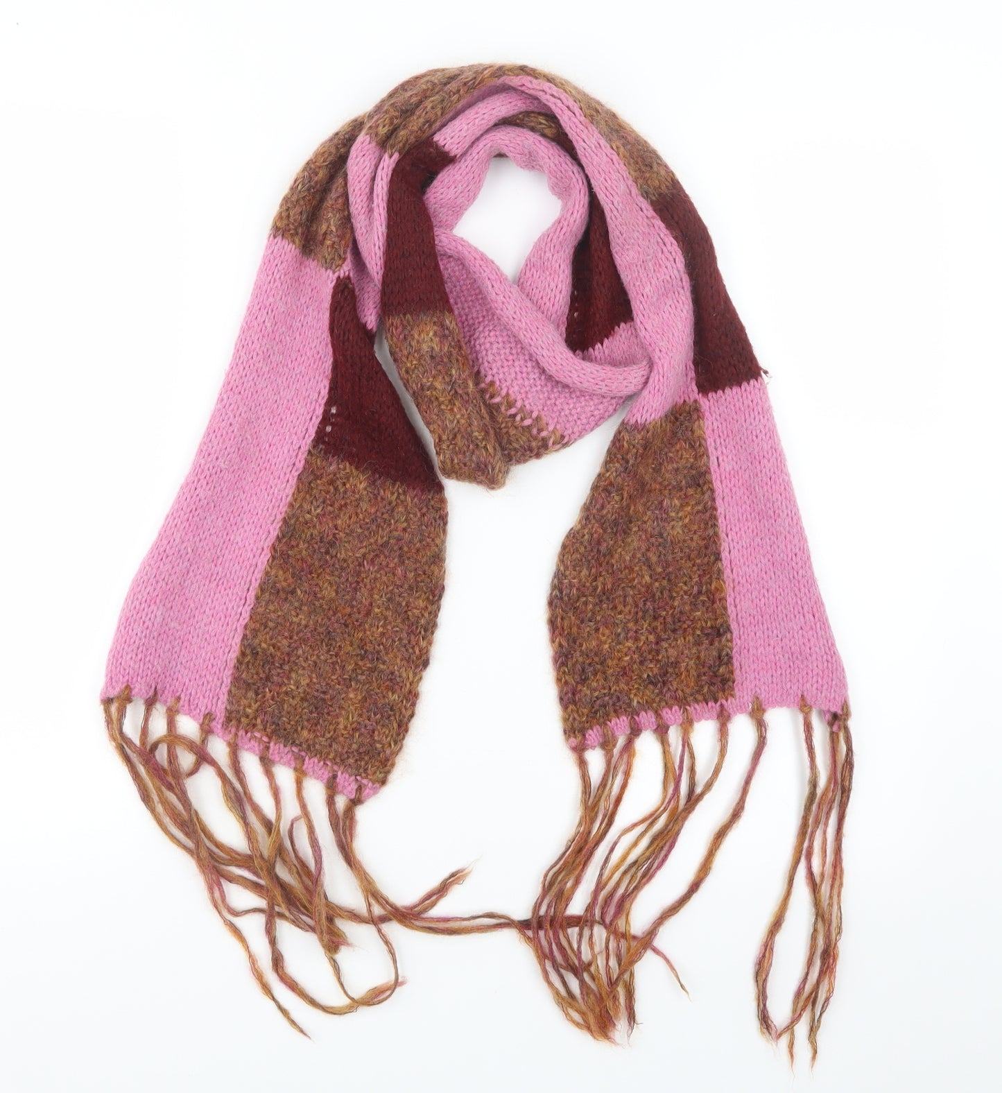 Per Una Womens Pink Geometric Knit  Scarf