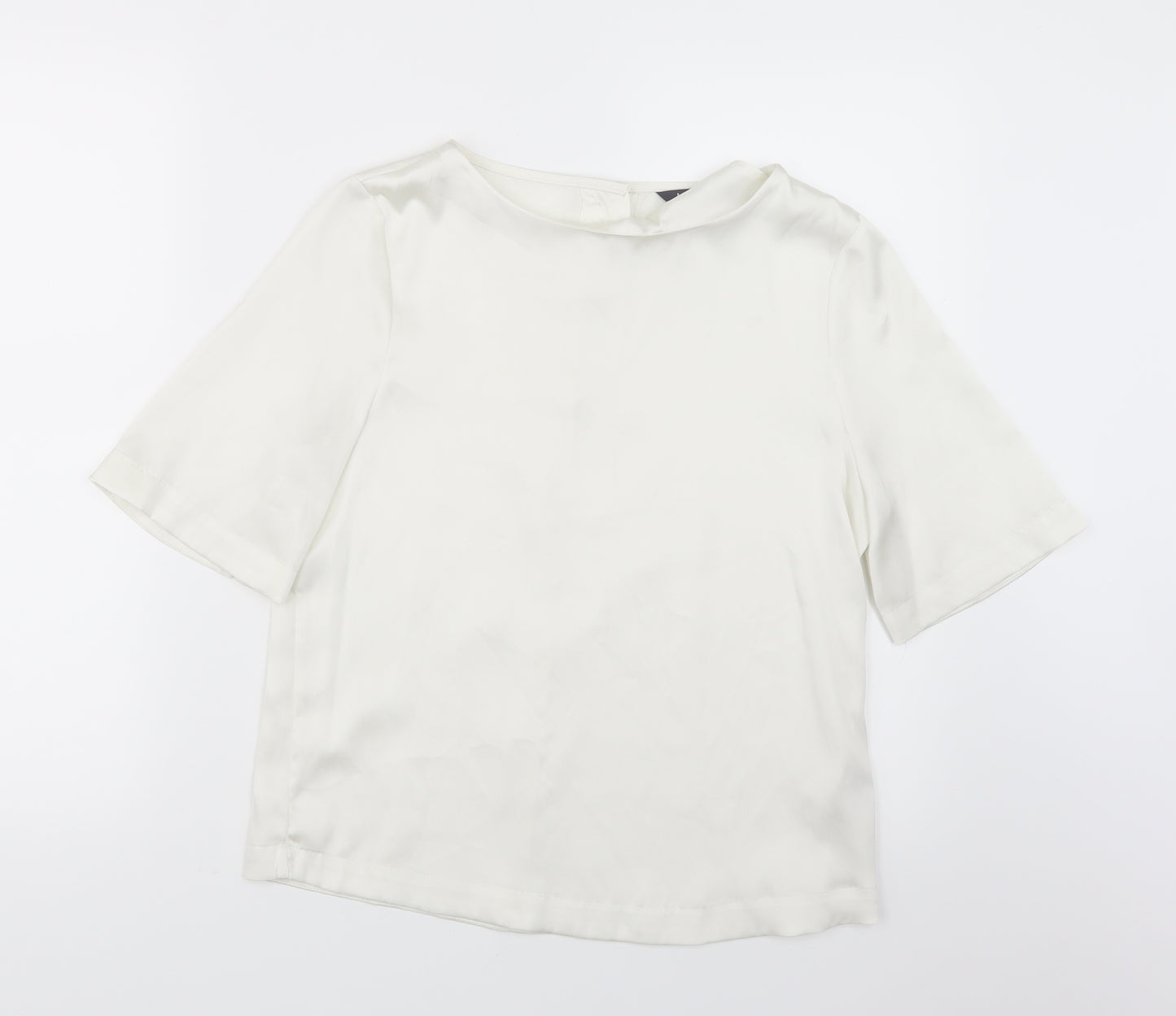 Marks and Spencer Womens Ivory  Satin Basic Blouse Size 8