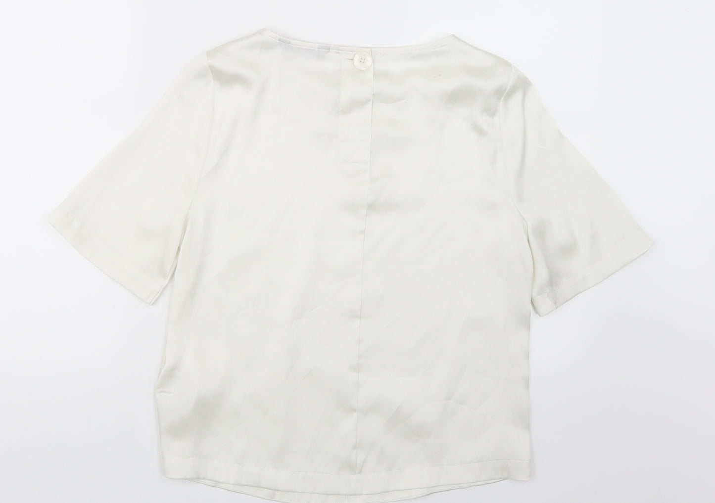 Marks and Spencer Womens Ivory  Satin Basic Blouse Size 8