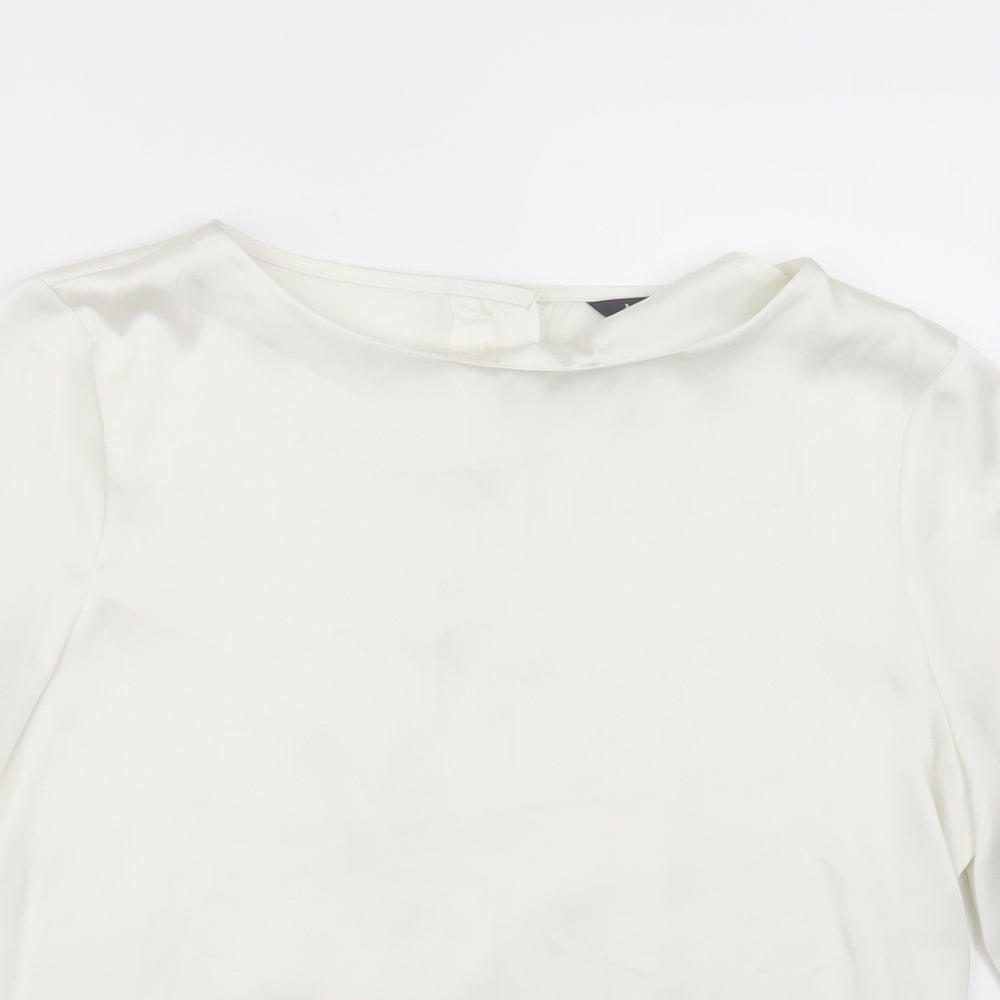 Marks and Spencer Womens Ivory  Satin Basic Blouse Size 8