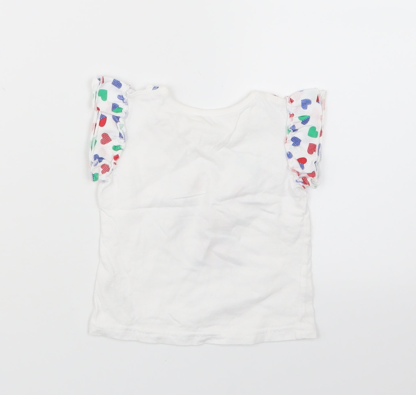 George Girls White   Basic T-Shirt Size 9-12 Months