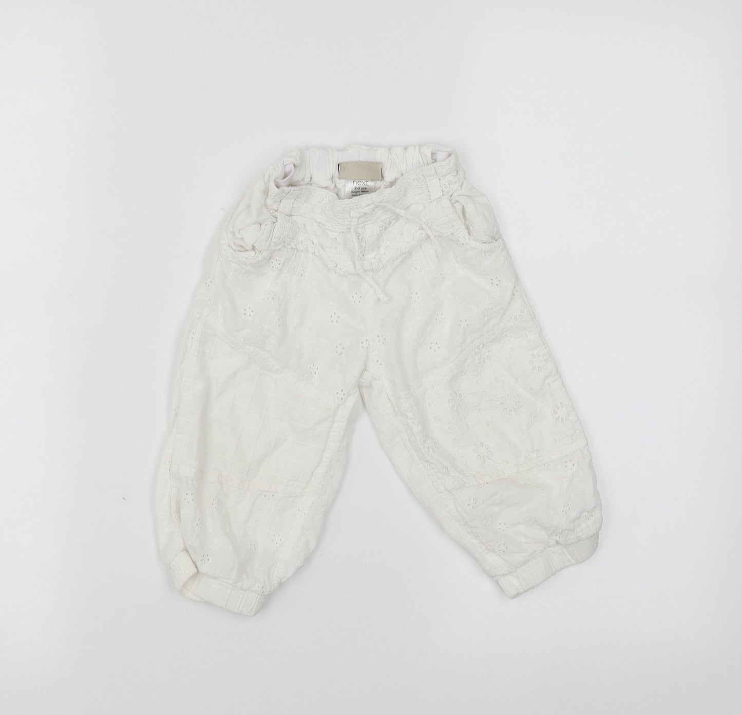 NEXT Girls White Floral   Trousers Size 2-3 Years
