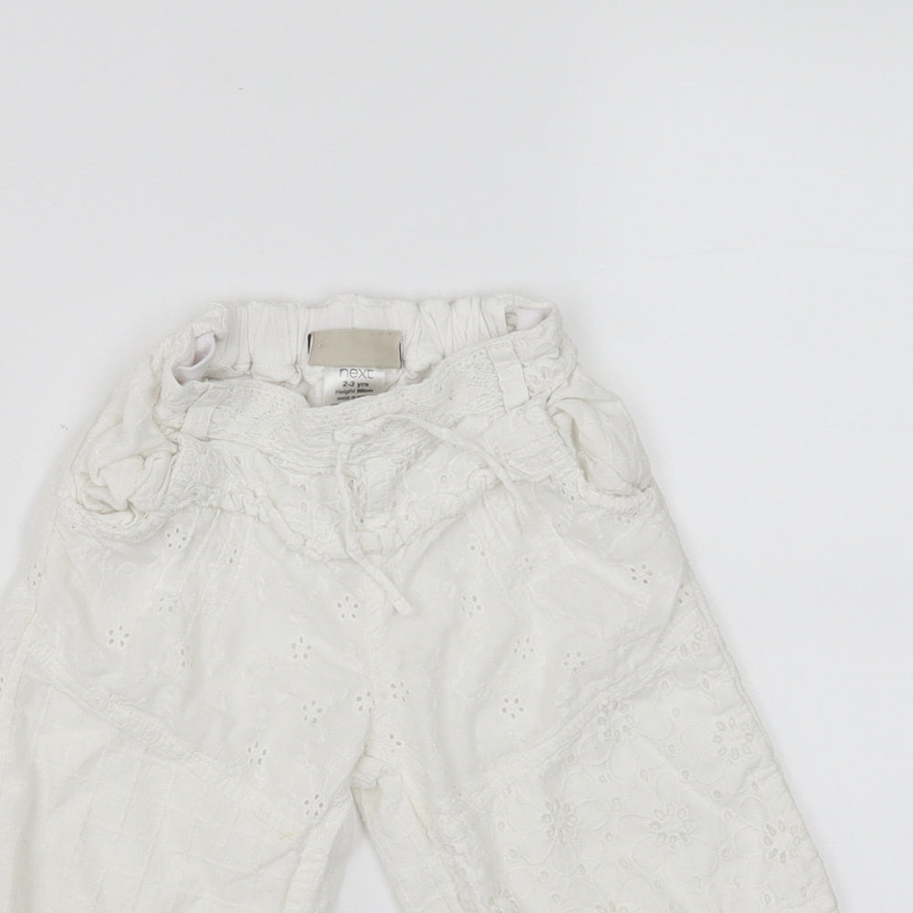 NEXT Girls White Floral   Trousers Size 2-3 Years