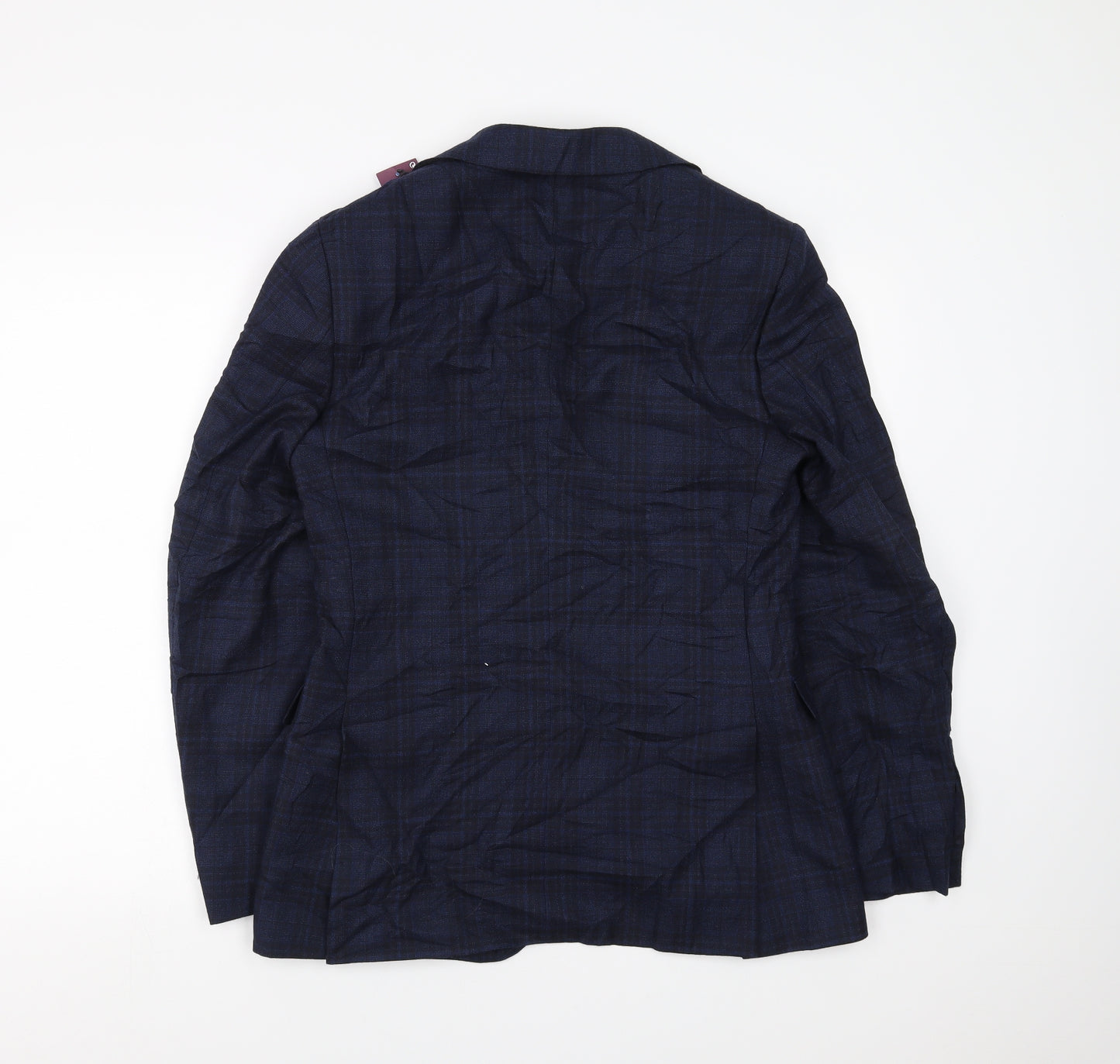 Marks and Spencer Mens Blue Check  Jacket Suit Jacket Size 36  - Tailored fit