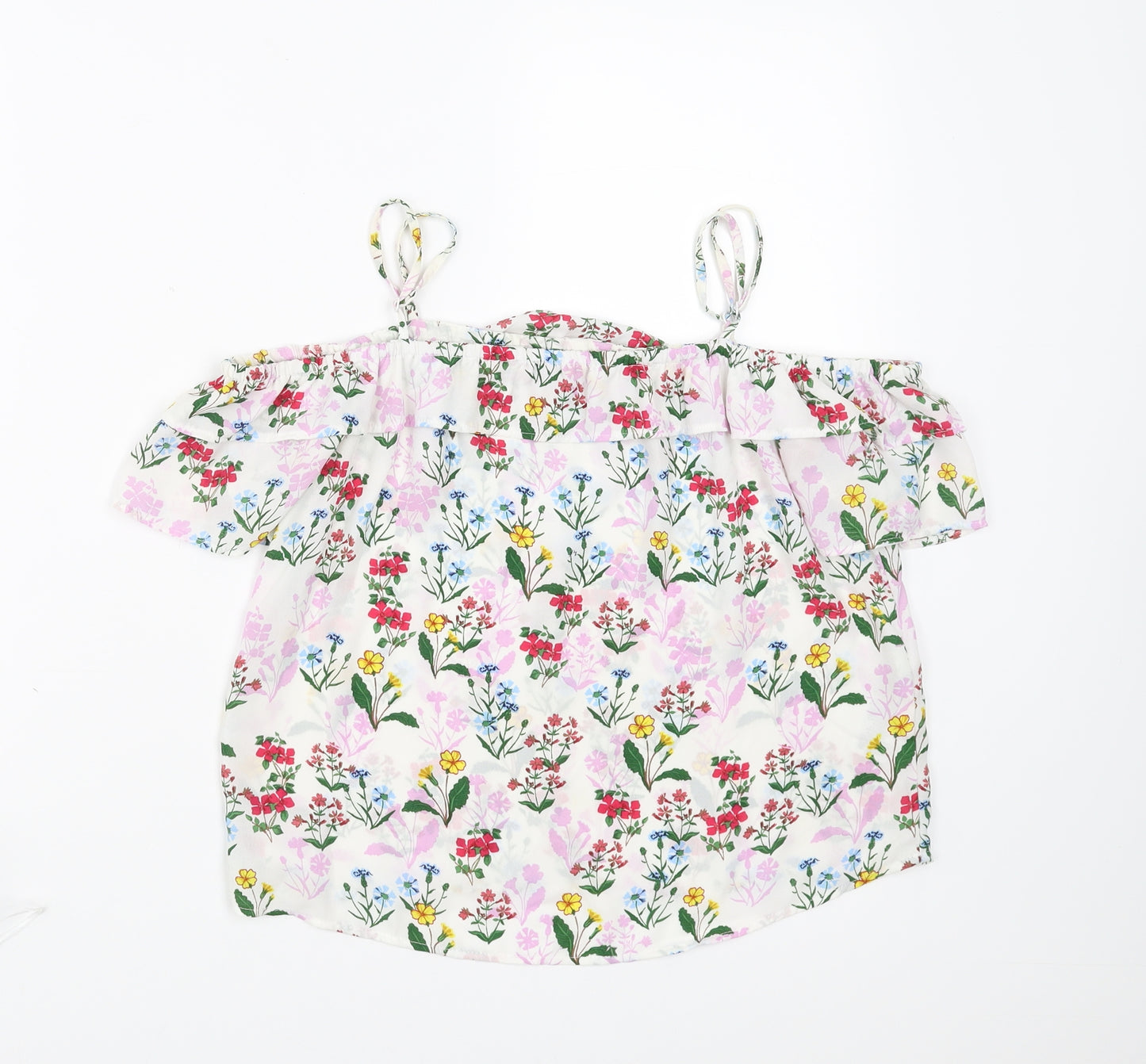 New Look Girls White Floral  Camisole Blouse Size 14 Years