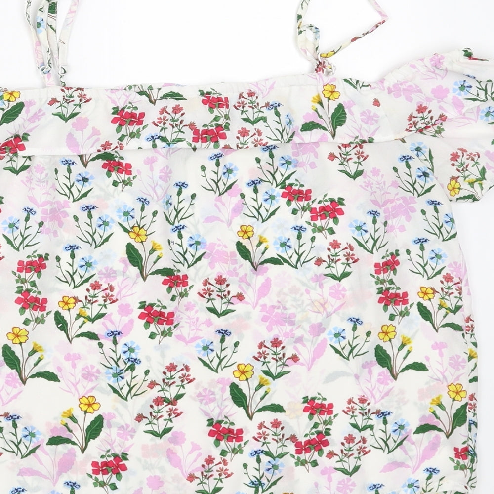 New Look Girls White Floral  Camisole Blouse Size 14 Years