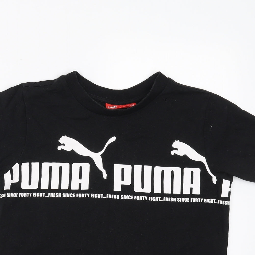 PUMA Boys Black   Basic T-Shirt Size 10 Years