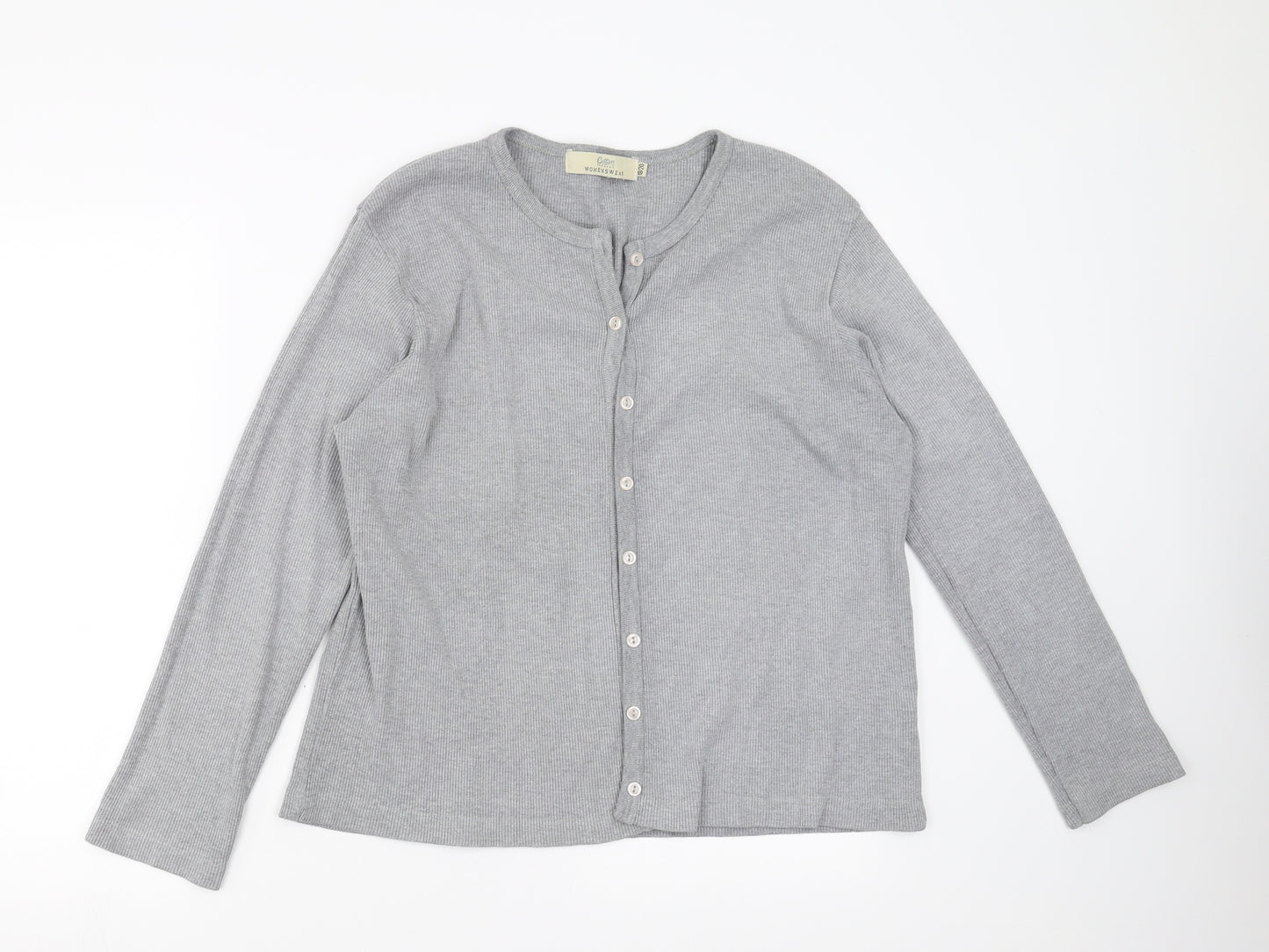 Cotton Traders Womens Grey   Cardigan Jumper Size 18