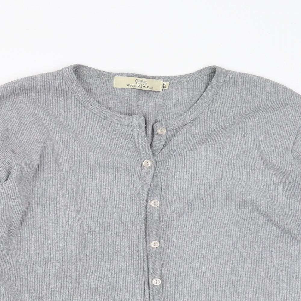 Cotton Traders Womens Grey   Cardigan Jumper Size 18