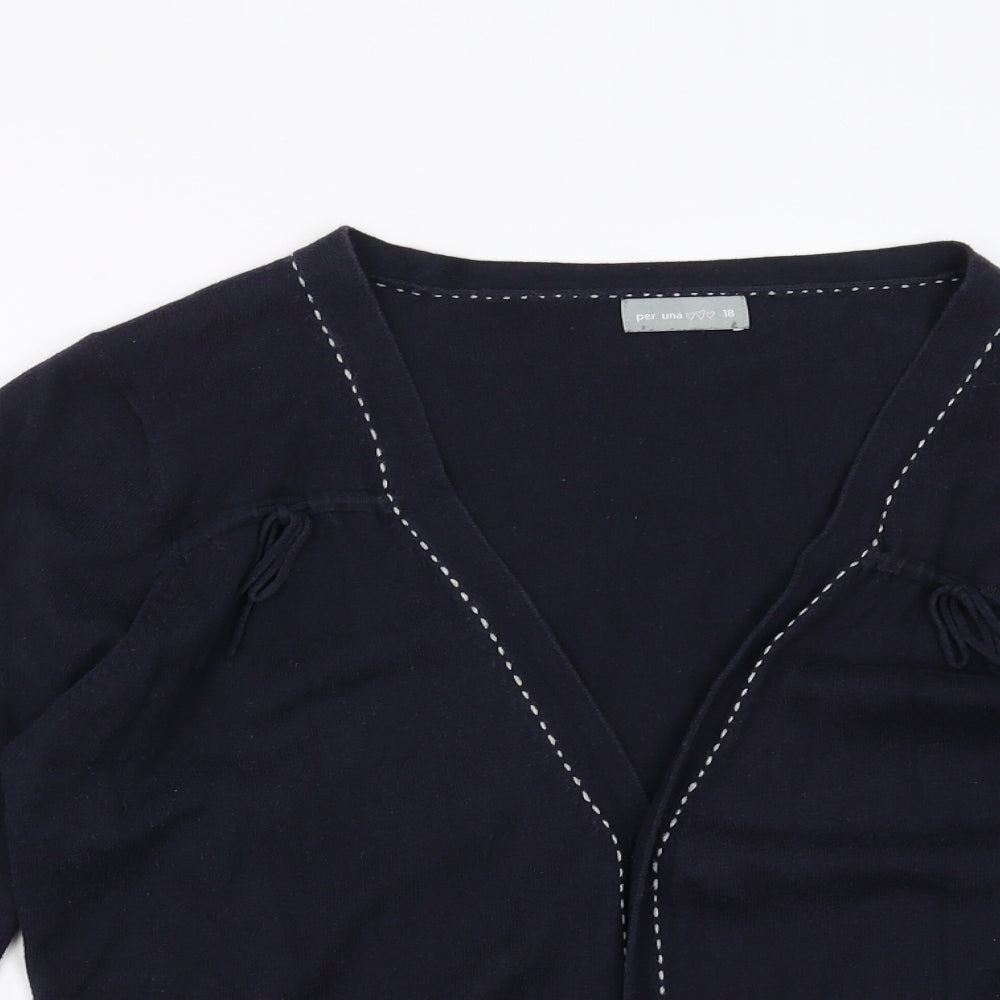 Marks and Spencer Womens Blue   Cardigan Jumper Size 18