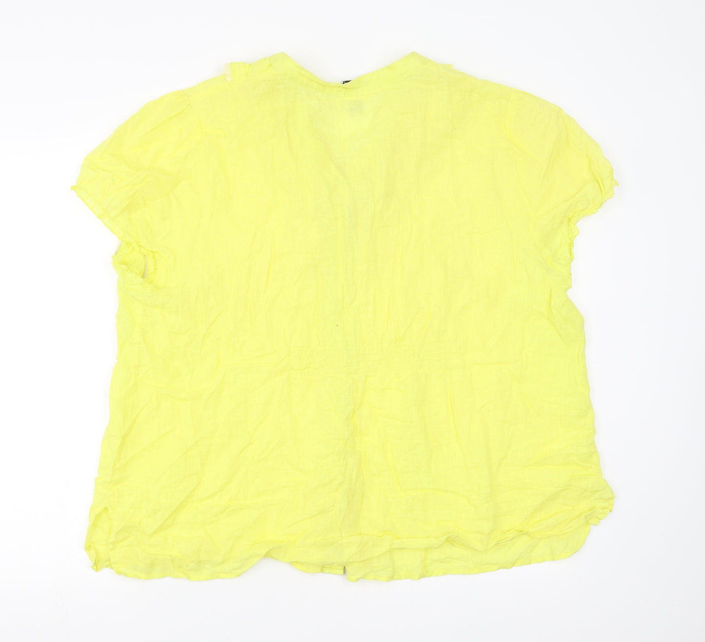 Richard Malcolm Womens Yellow   Basic Blouse Size 2XL