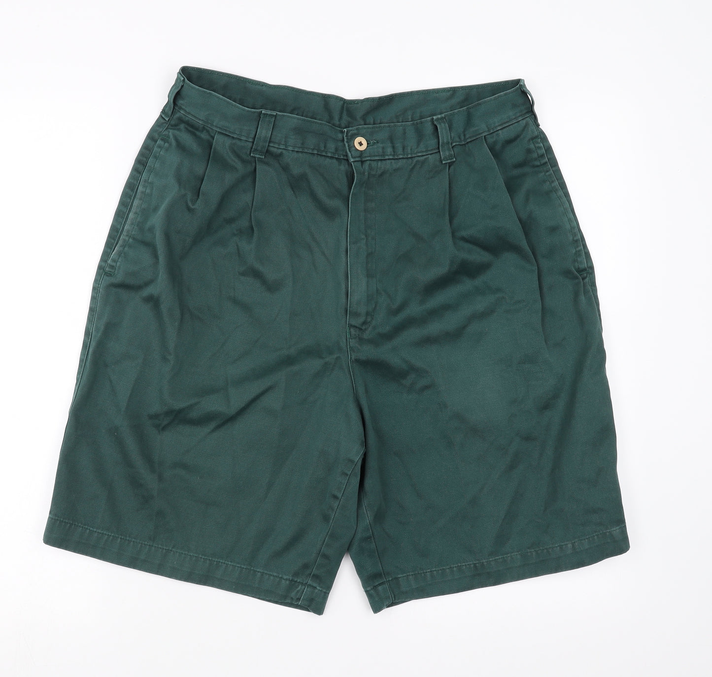 Marks and Spencer Mens Green   Chino Shorts Size 34 in