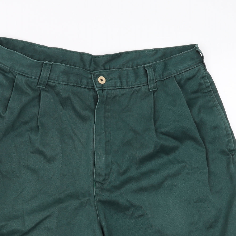 Marks and Spencer Mens Green   Chino Shorts Size 34 in