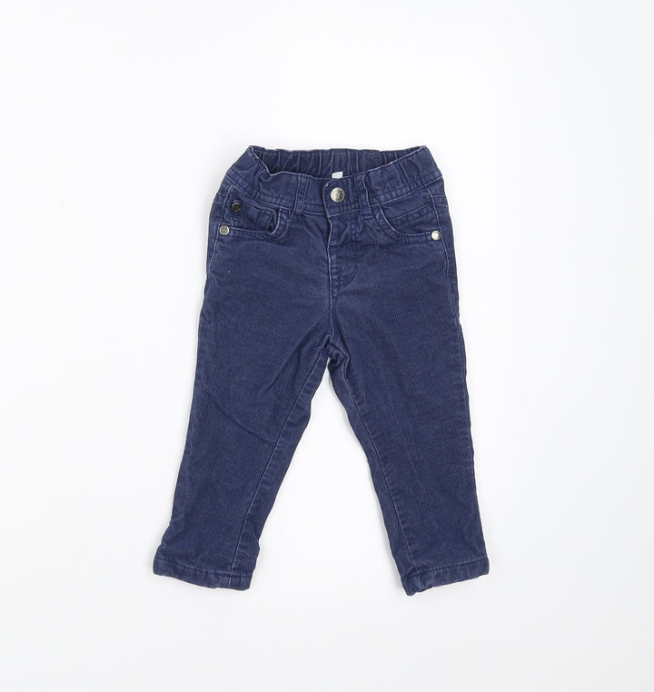 Marks and Spencer Boys Blue Corduroy Trousers Size 9-12 Months