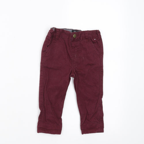 Primark Boys Purple    Trousers Size 9-12 Months  - burgundy