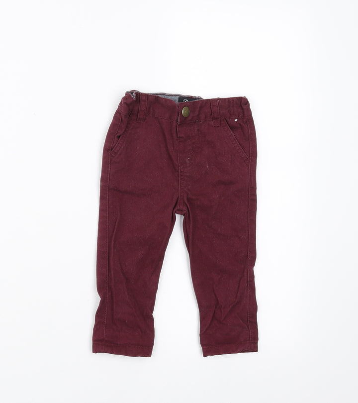 Primark Boys Purple Trousers Size 9-12 Months - burgundy