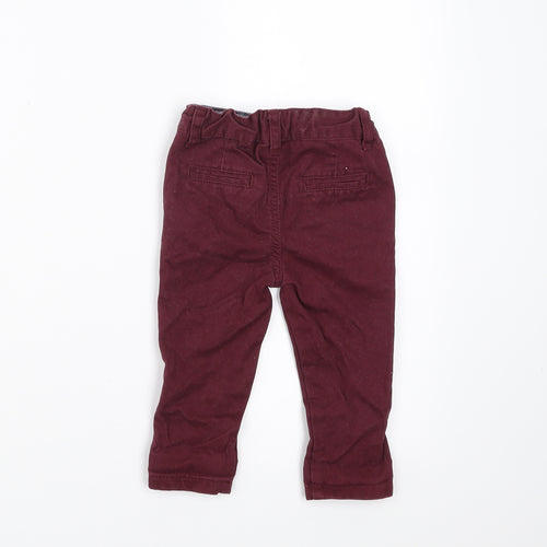 Primark Boys Purple    Trousers Size 9-12 Months  - burgundy