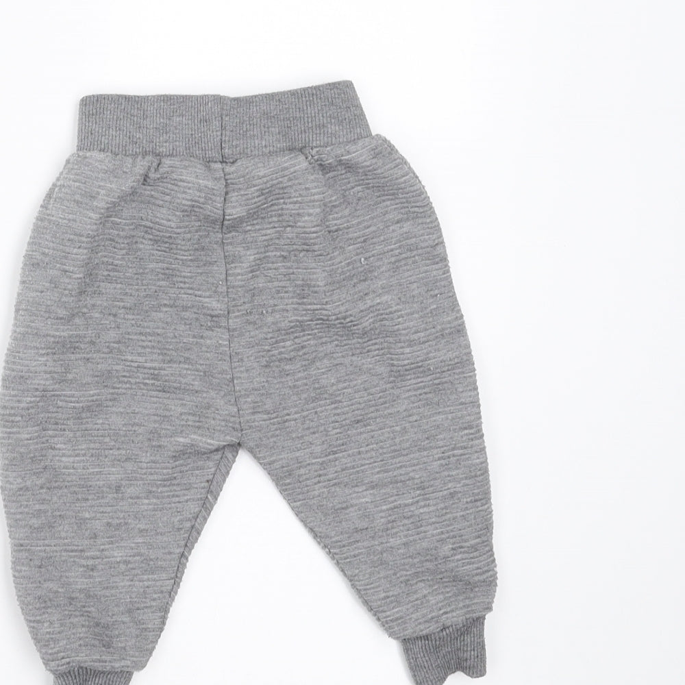 Mini Rebel Boys Grey   Jogger Trousers Size 9-12 Months