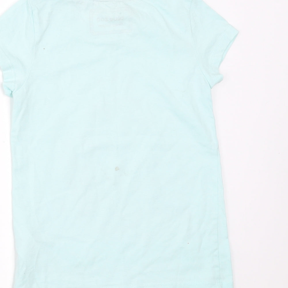 Blue Zoo Girls Green   Basic T-Shirt Size 5-6 Years  - unicorns