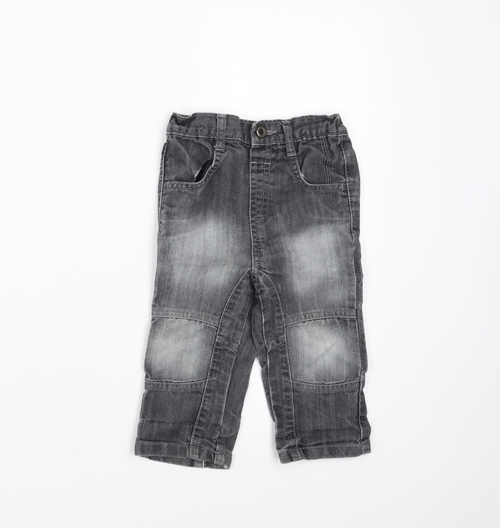 Baby Boutique Boys Grey  Denim  Jeans Size 12-18 Months
