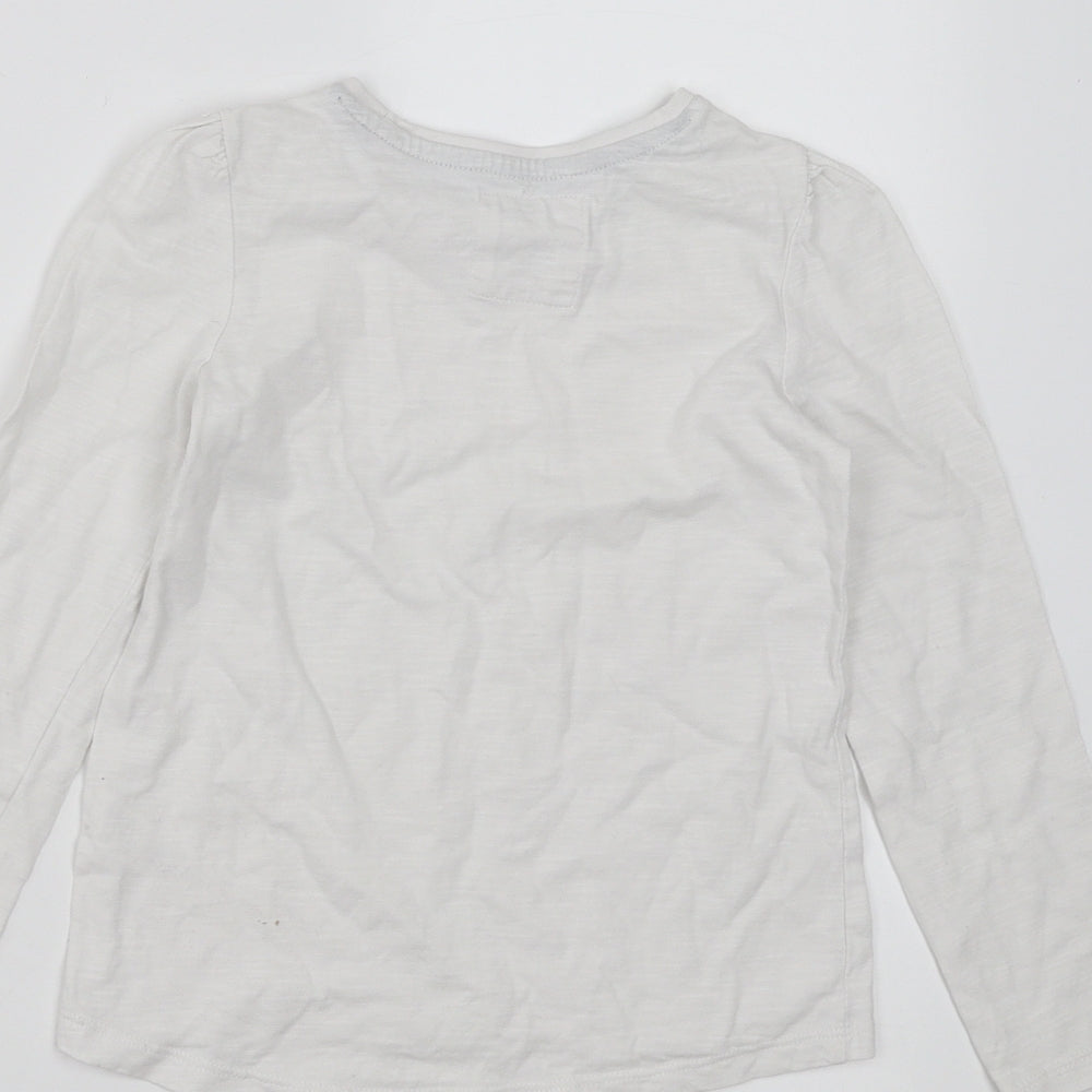 Sainsburys Girls White   Basic T-Shirt Size 4-5 Years