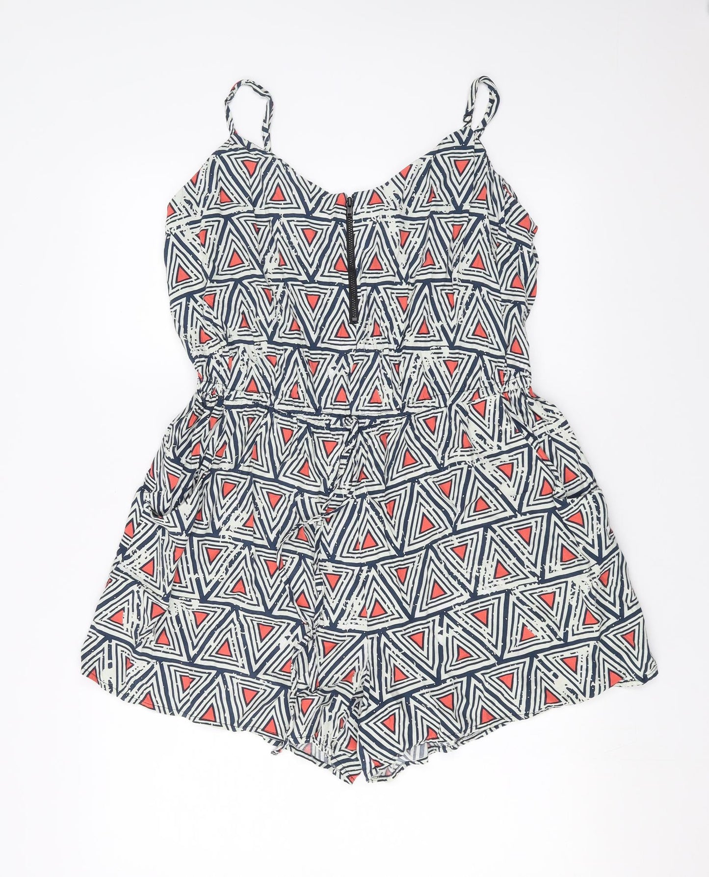 LIMITED COLLECTION Womens Blue Geometric  Playsuit One-Piece Size 14
